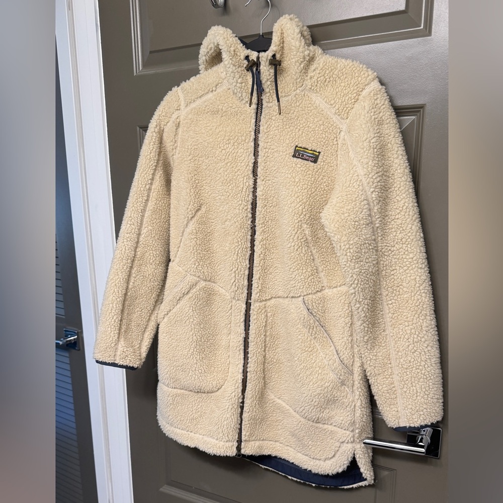 L.L. Bean Women's Mountain Pile Fleece Coat - Natural / Cream